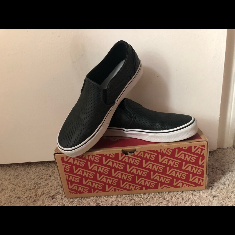 Black leather vans